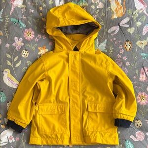 Kids Yellow Hooded Rain Jacket